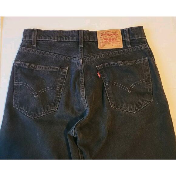 Vintage Levi's 505 Black Jeans 33x32 Regular Fit Straight Leg 90's Light Fade - Picture 12 of 14